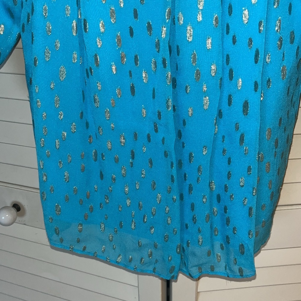 Lily Pulitzer CeeCee turquoise oasis top off shoulder option S NWT - Picture 8 of 12